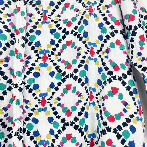 John Mark Abstract Print Linen Tunic Top Size Large Pockets Artsy Lagenlook - Picture 5 of 7